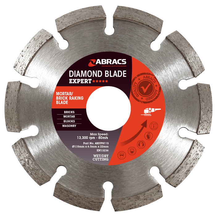 Abracs Expert 115mm mortar and brick raking diamond blade ABDBTPH115