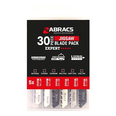 Abracs Expert Mixed Jigsaw Blade Pack - 30 Piece