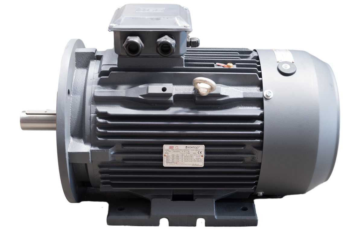 TEC cast iron three-phase B35 foot and flange mounted motor — representative image