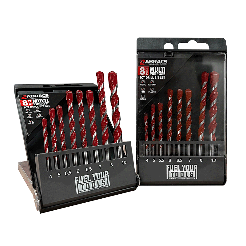 Abracs 8-Piece Multi-Purpose TCT Drill Bit Set 4–10mm