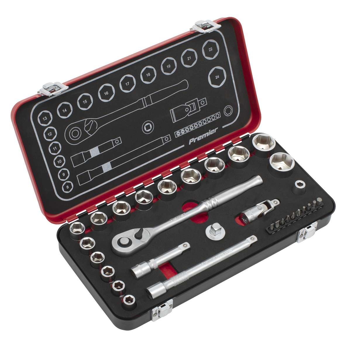 Sealey AK7921 Premier Platinum Socket Set 3/8in Drive – 31 Piece