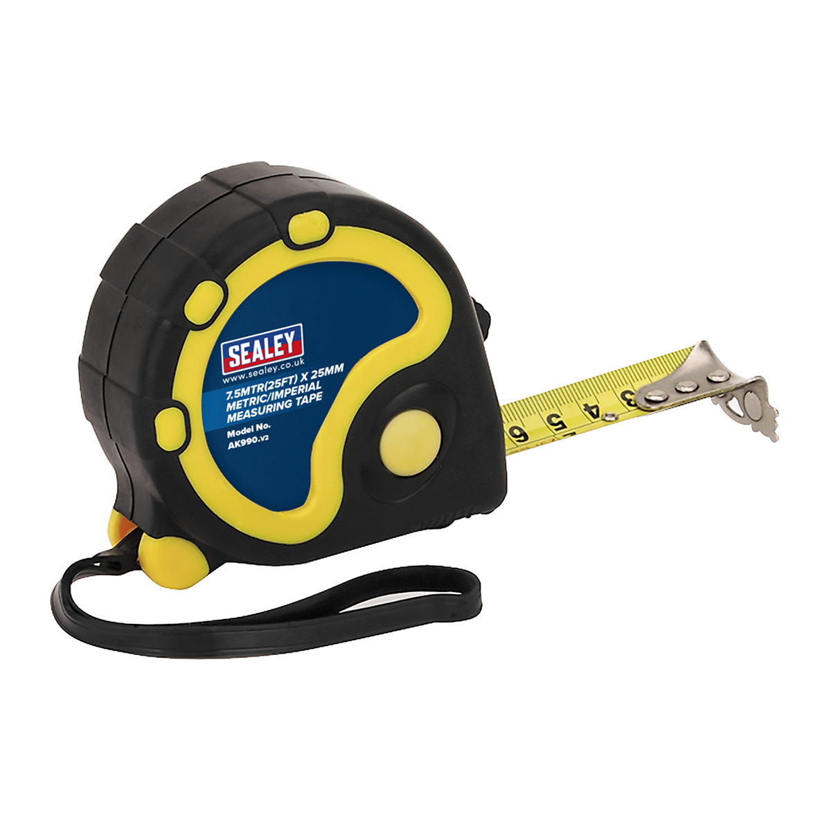 Sealey AK990 rubber tape measure 7.5 metre 25 foot