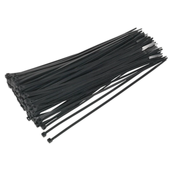 Sealey Black Nylon Cable Ties 300 × 4.8mm Pack 100 CT30048P100