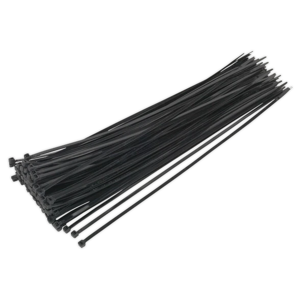 Sealey Black Nylon Cable Ties 380 × 4.8mm Pack 100 CT38048P100