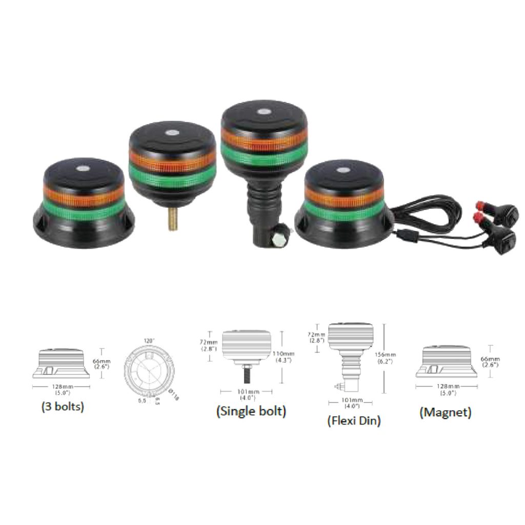 VSWD 233 Dual Colour Amber and Green LED Beacon