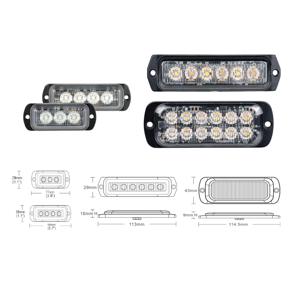 VSWD 709 Series amber LED strobe lights