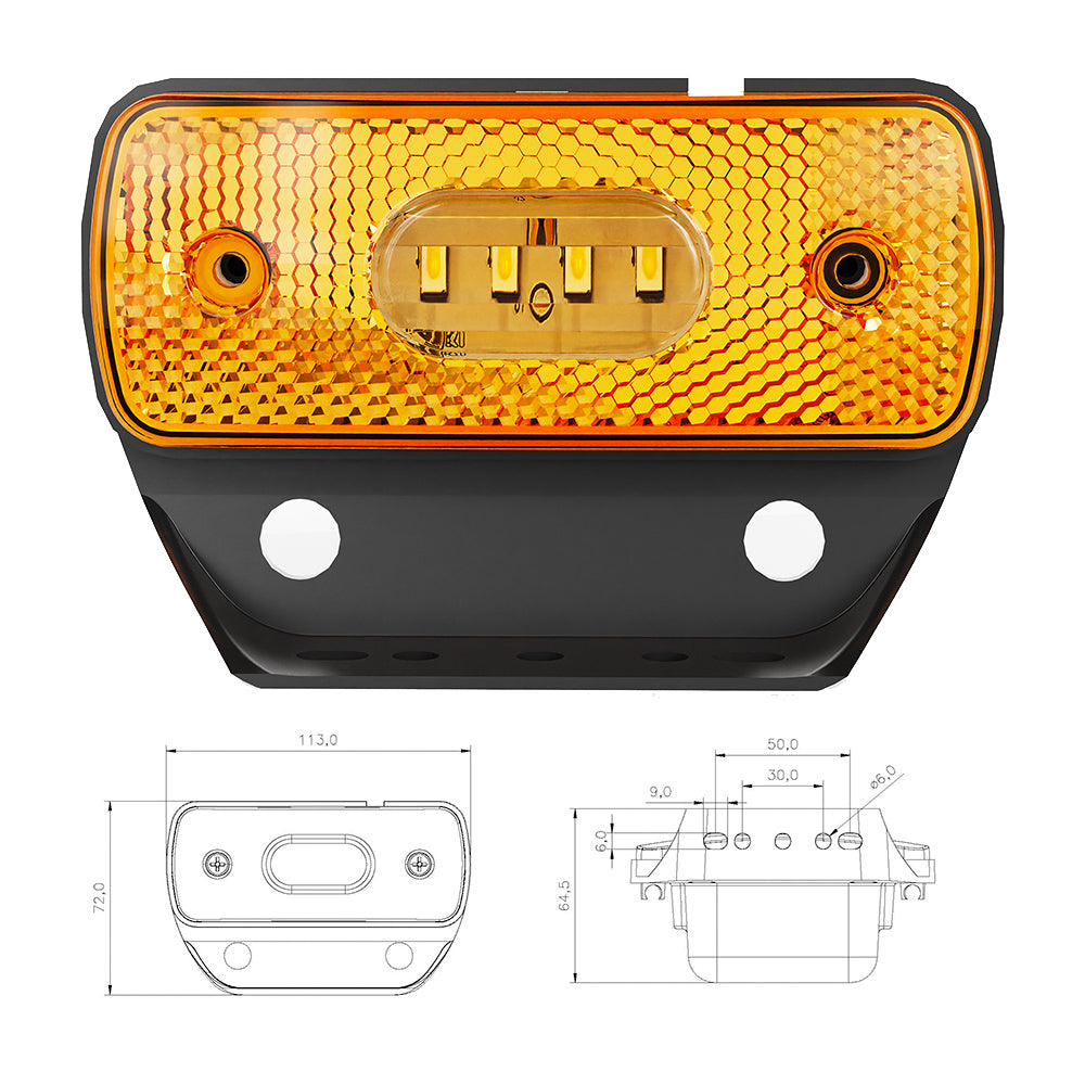 VSWD 846 amber LED marker light with AMP Superseal