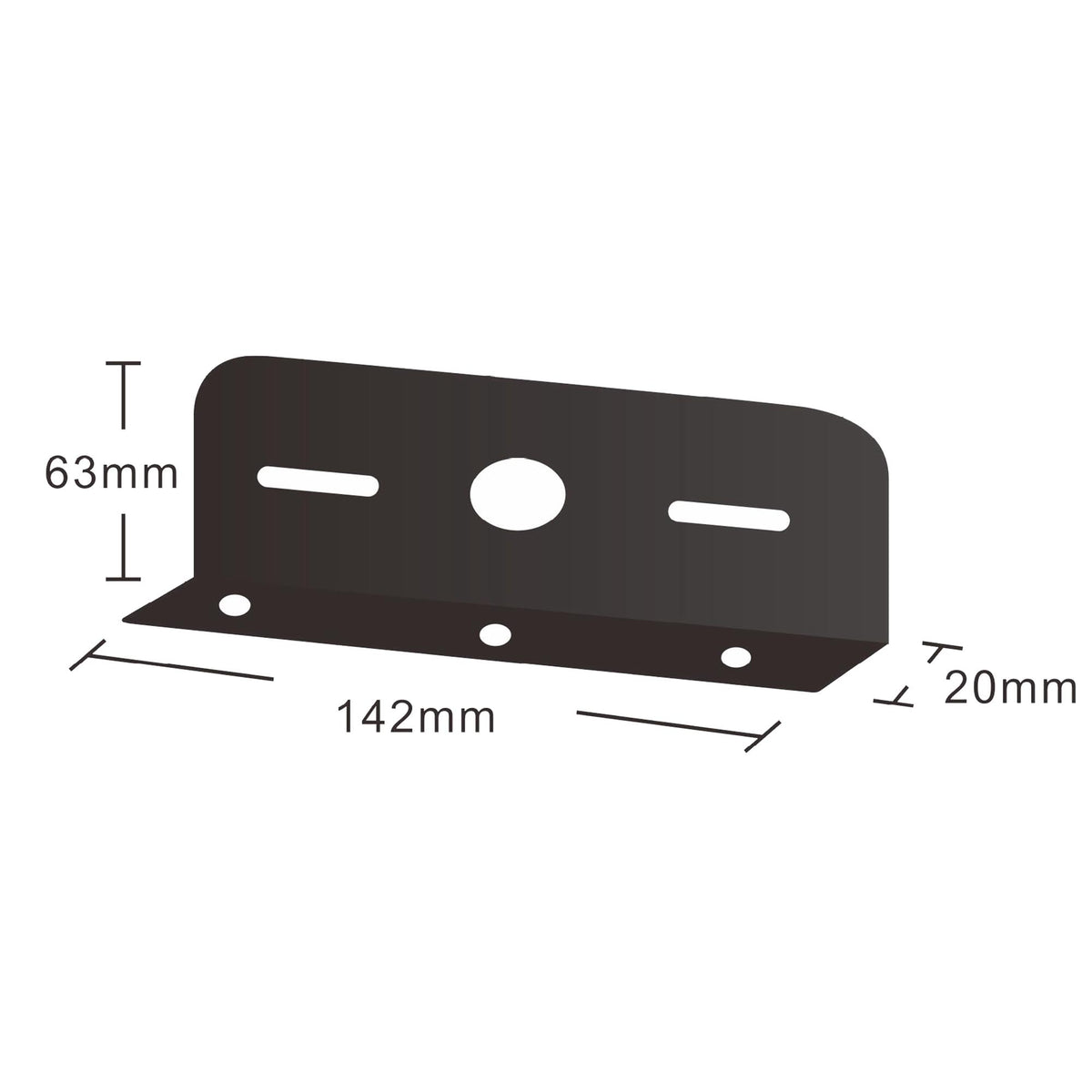 VSWD Strobe Mounting Bracket 142 x 63 x 20mm BRACKET8