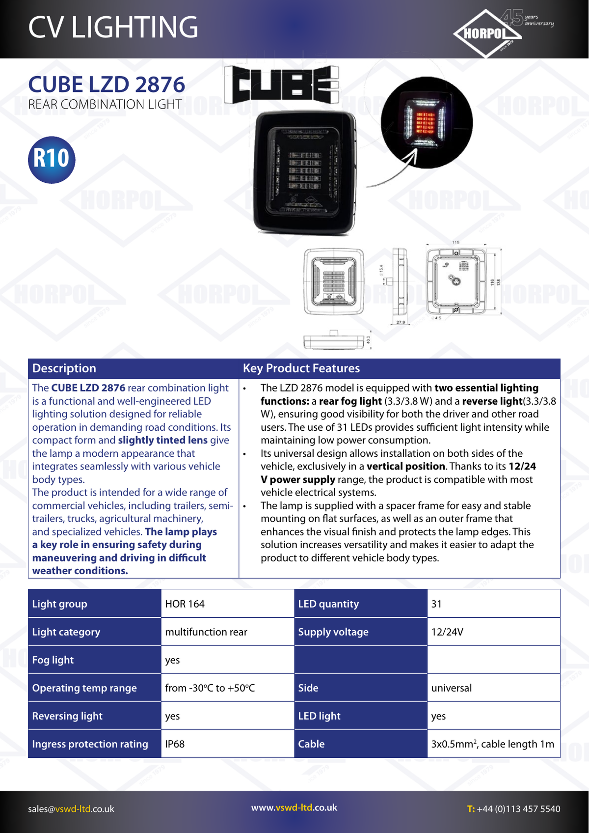 VSWD CUBE LED Rear Lights - official product information