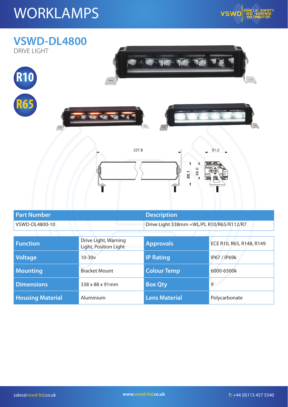 VSWD DL4800 multifunction drive warning and position light