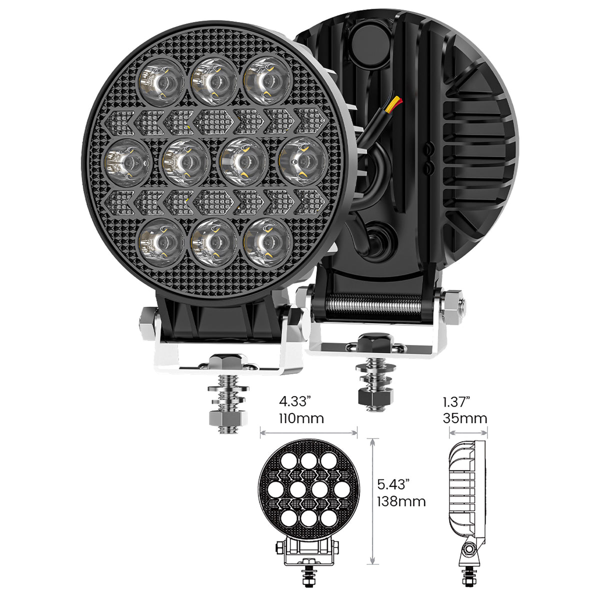 VSWD OR401 Odyssey 4-inch Round LED Off-Road Lamp with Position Light - 2000lm