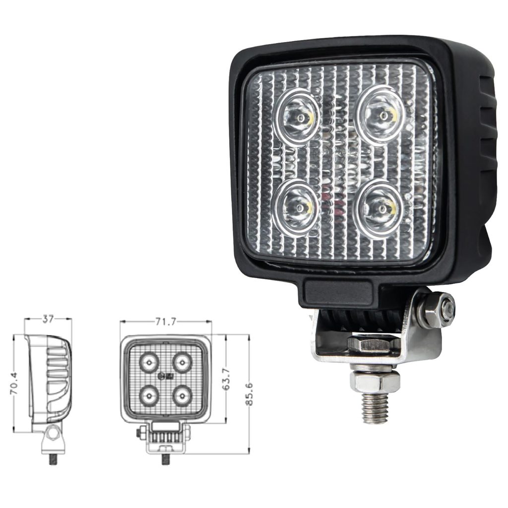 VSWD WL610 12W R23 LED flood work lamp with AMP connector
